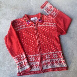 90s Vintage Holiday Fair Isle Cardigan